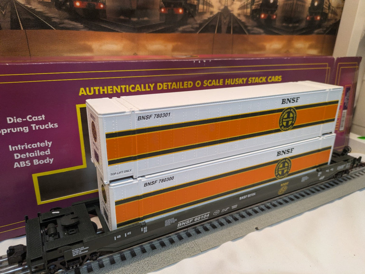 MTH RailKing BNSF Husky Stack Flat Car 20-95005 product photo 7