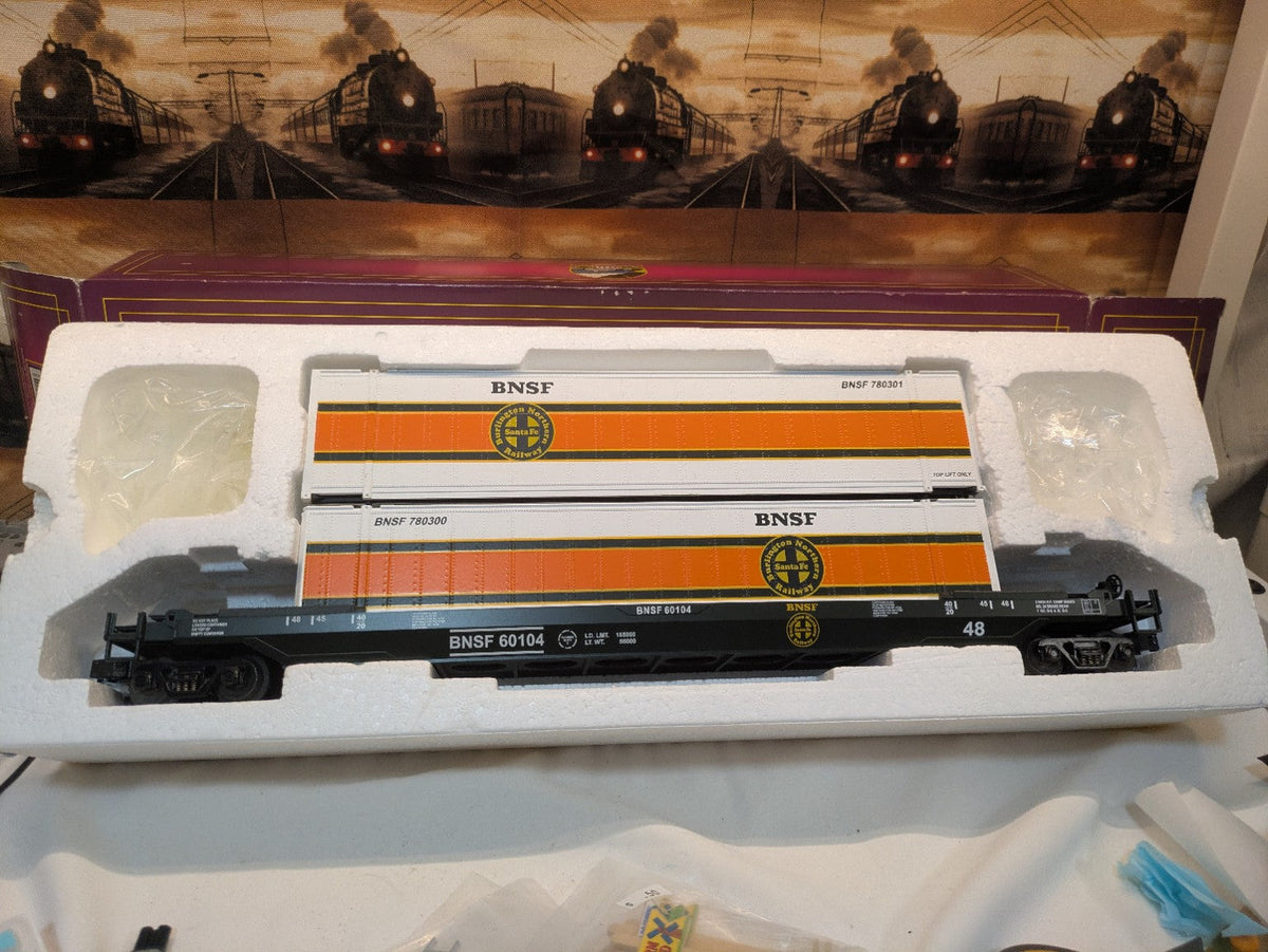 MTH RailKing BNSF Husky Stack Flat Car 20-95005 product photo 9