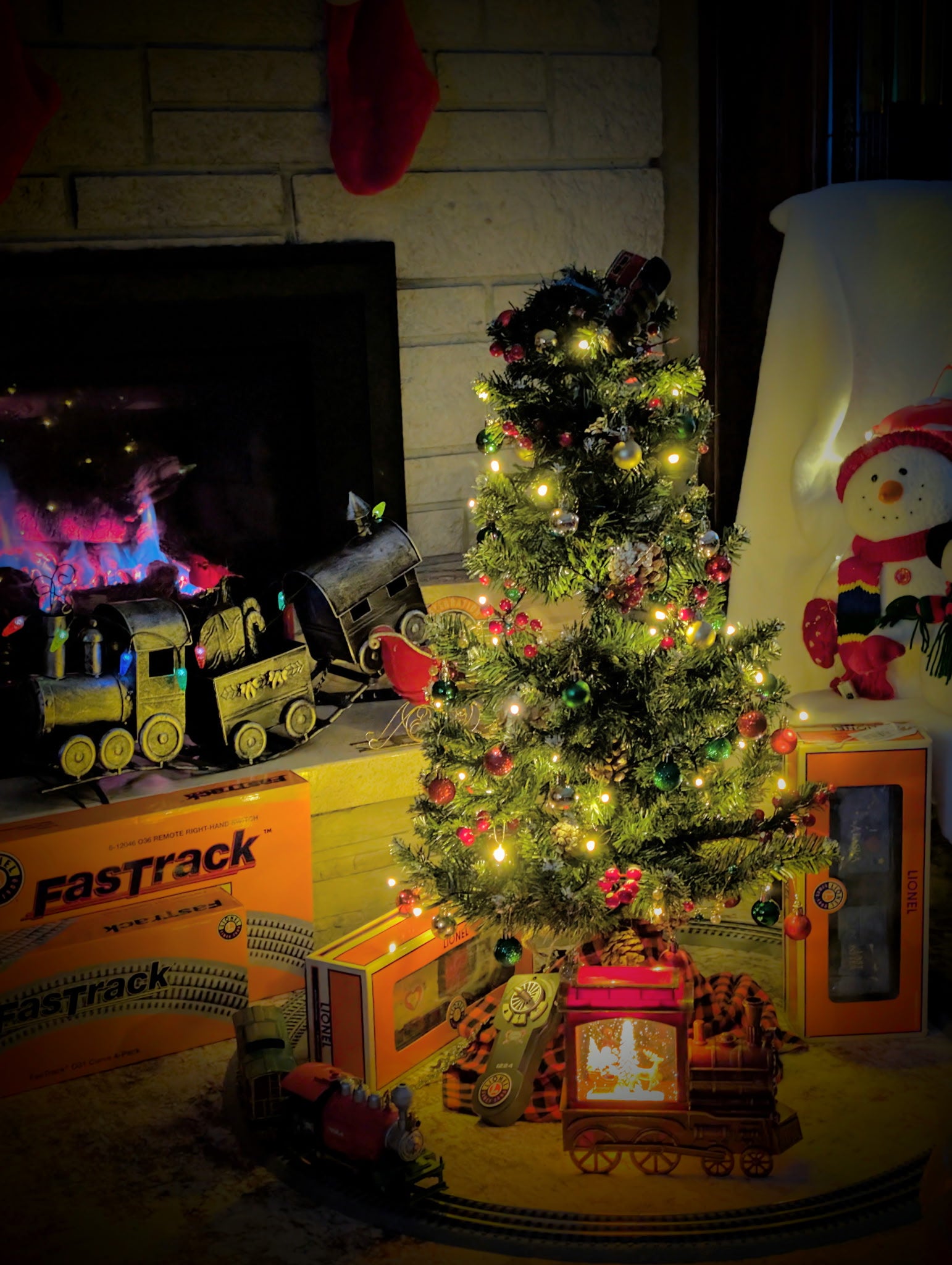 Christmas Tree with various trains