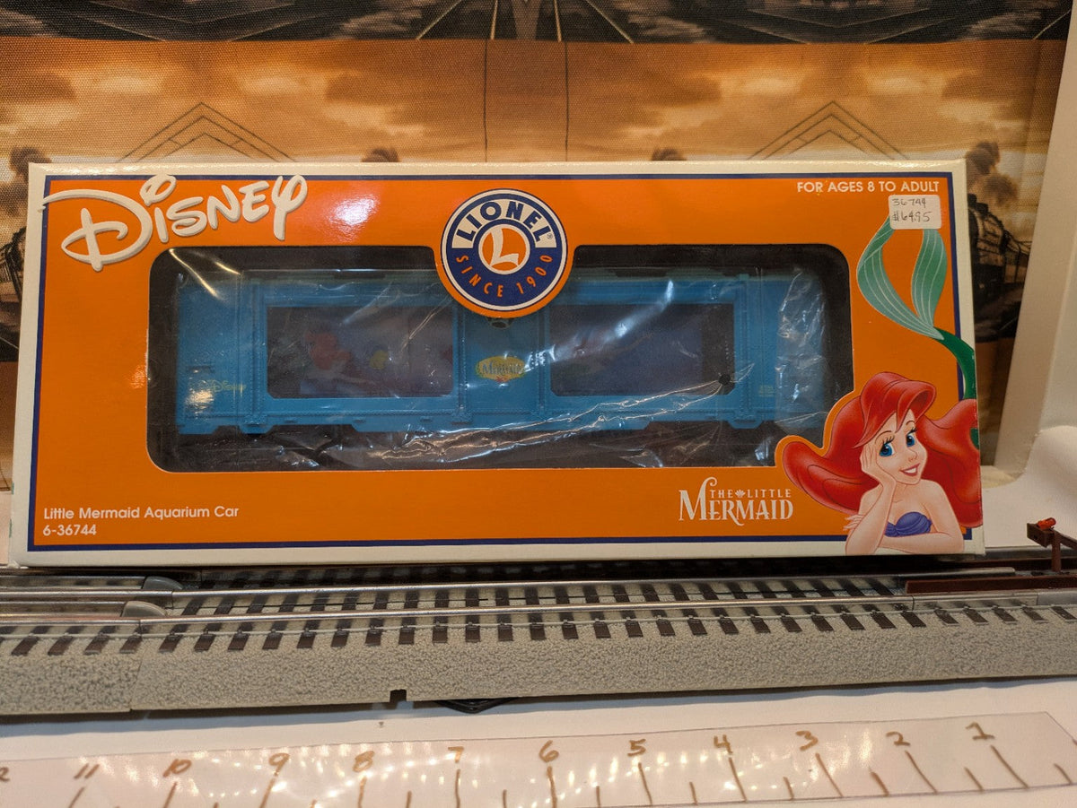 Lionel 6-36744 Little Mermaid Aquarium Car shown inside retail box