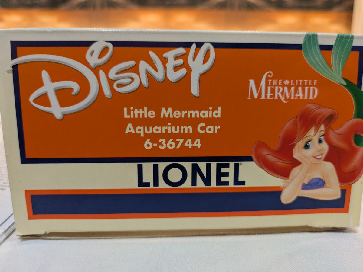 Lionel 6-36744 Little Mermaid Aquarium Car box end showing model number 6-36744