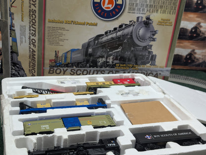 Lionel 6-30161 Boy Scouts of America train set components in original foam packaging tray