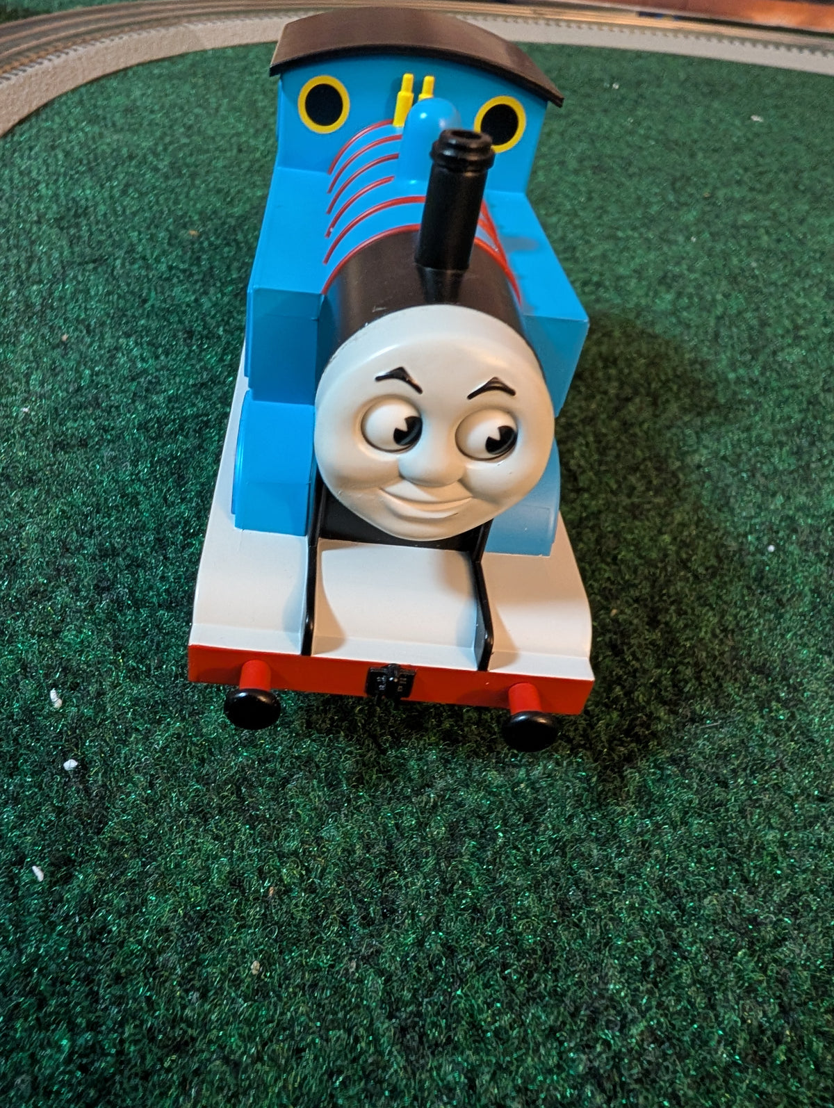 Lionel 6-83510 Thomas locomotive, front view showing blue body and face