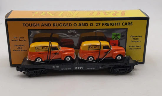 MTH RailKing Transport Flatcar with Ertl Panel Trucks 30-7647