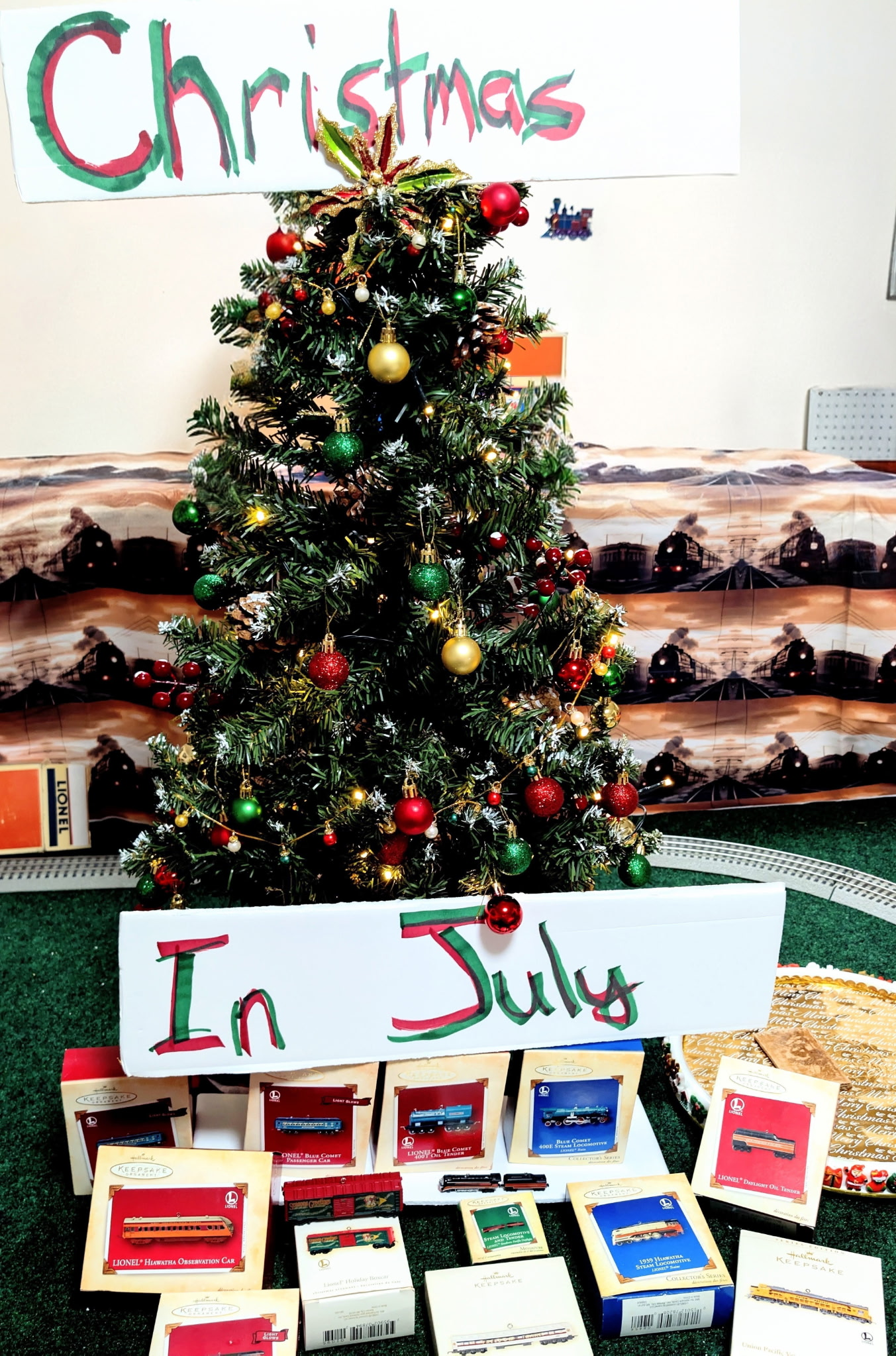 Christmas in July model train display