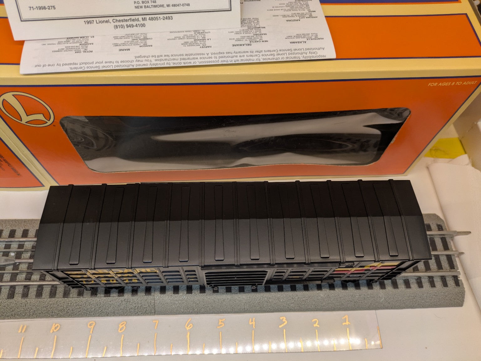 Lionel 6-15014 Seaboard System boxcar roof view