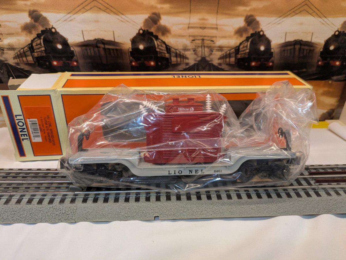 Lionel 6-16967 depressed-center flatcar shown with packaging and Lionel box
