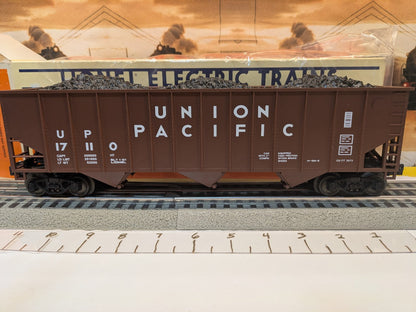 Lionel 6-17110 Union Pacific three-bay hopper car side view
