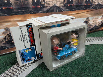 Lionel 6-18413 Charlie Brown and Lucy blue Hand Car in inner tray beside original box