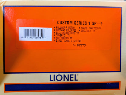Lionel 6-18575 Custom Series 1 GP-9 box end label