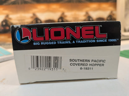 Lionel 6-19311 box end label showing Southern Pacific Covered Hopper, catalog number 6-19311, and barcode