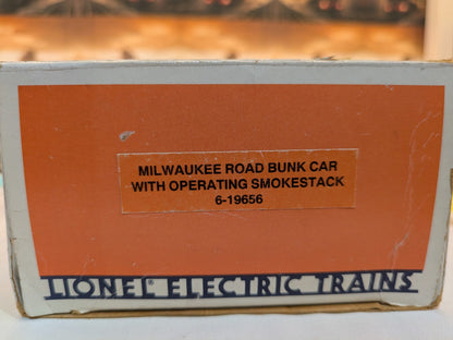 Lionel 6-19656 Milwaukee Road Bunk Car original box end label