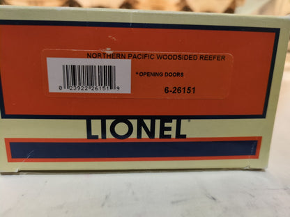 Lionel 6-26151 Northern Pacific woodside reefer original box end label