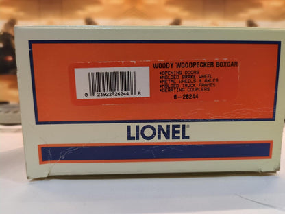 Lionel 6-26244 Woody Woodpecker Boxcar Lionel box end label with UPC 023922262448
