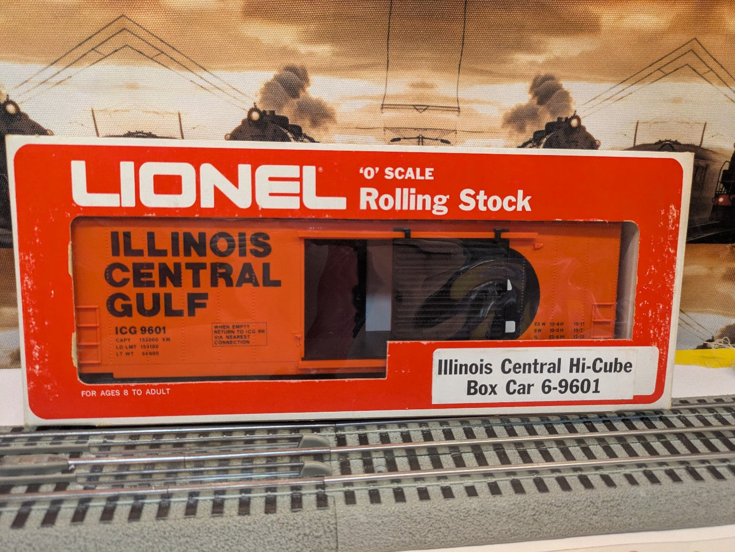Lionel Illinois Central Hi-Cube Boxcar 6-9601 with original box