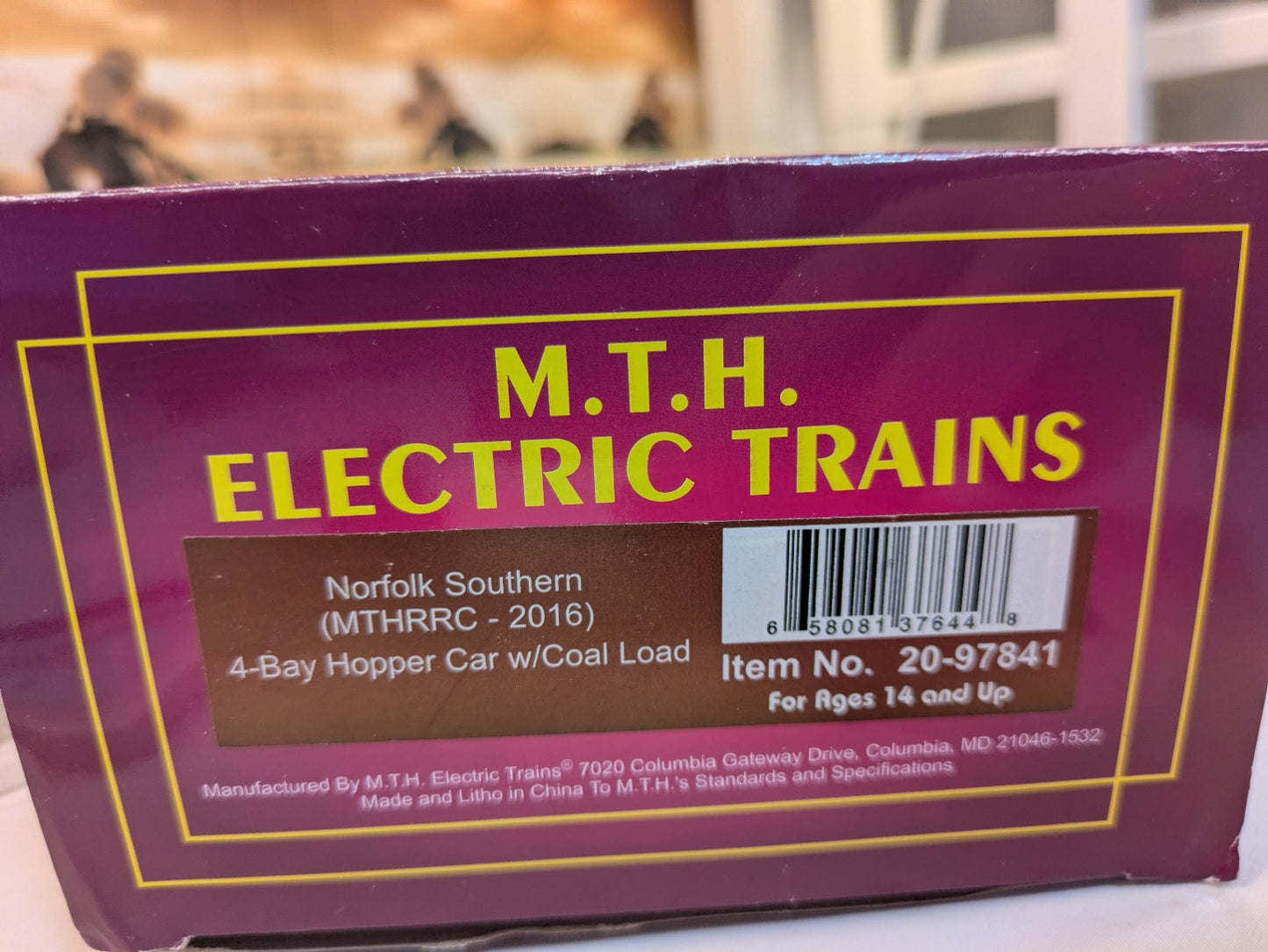 MTH Premier 20-97841 Norfolk Southern hopper box label with UPC 658081376448