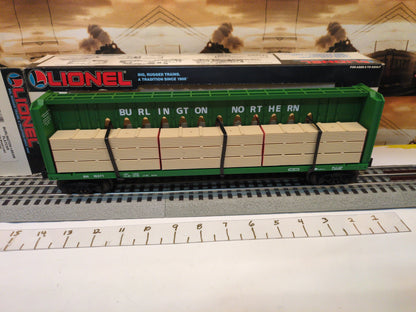 Lionel Burlington I-Beam Flatcar with Wood Load 6-16371
