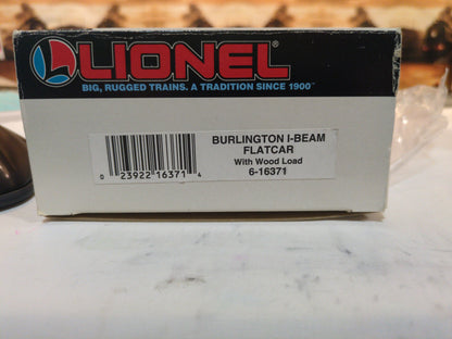 Lionel Burlington I-Beam Flatcar with Wood Load 6-16371