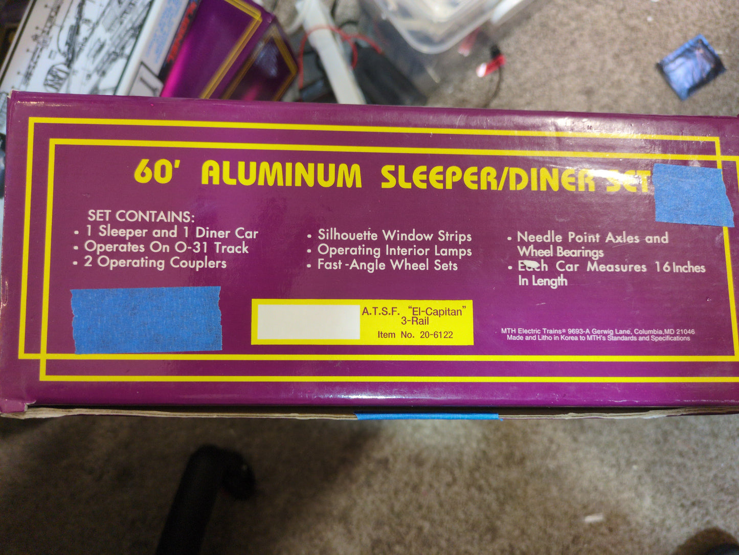 MTH Premier AT&SF El Capitan Aluminum Dining Car 20-6122