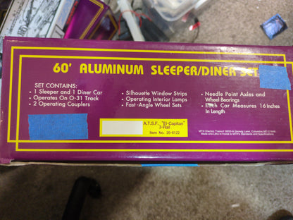 MTH Premier AT&SF El Capitan Aluminum Dining Car 20-6122