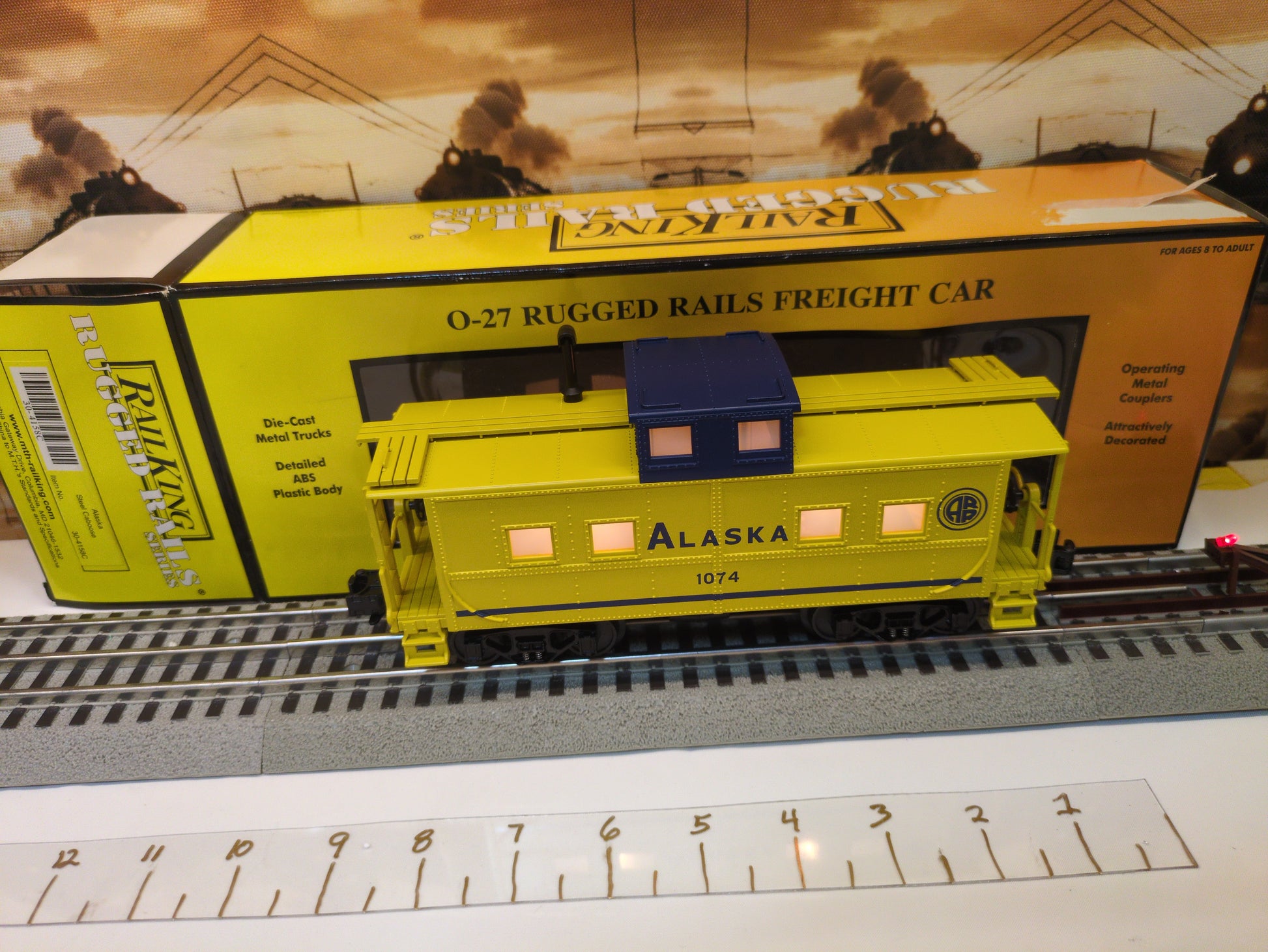 MTH RailKing Rugged Rails Alaska Steel Caboose 30-4158c