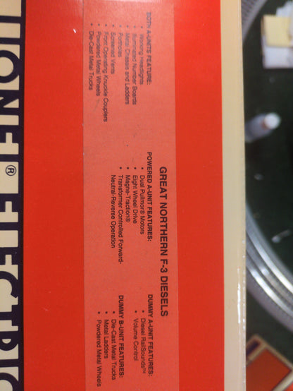 Lionel Great Northern F3ABA Diesel Locomotive Set 6-11724