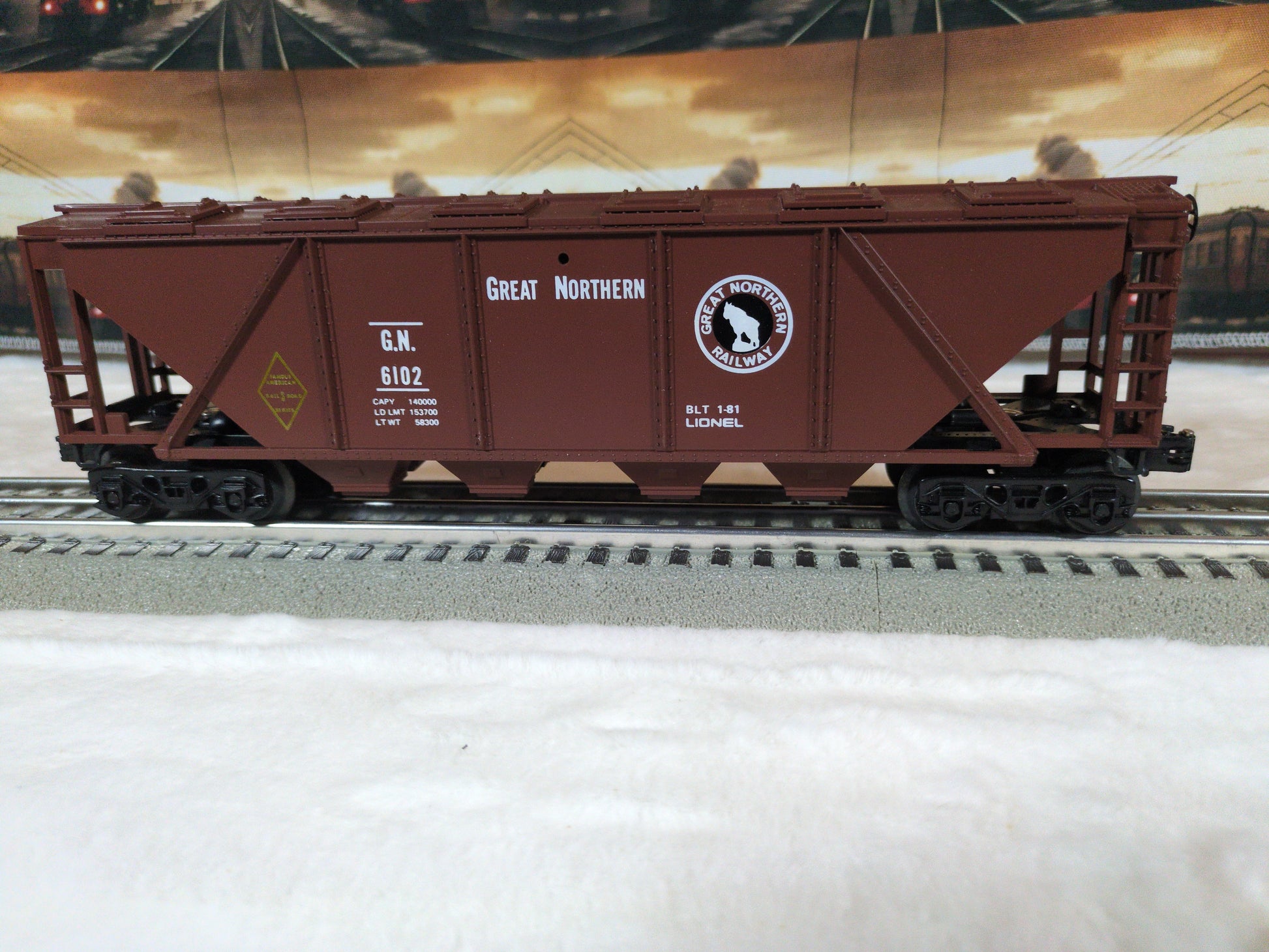 Lionel Great Northern 4-Bay Covered Hopper EX/Box 6-6102