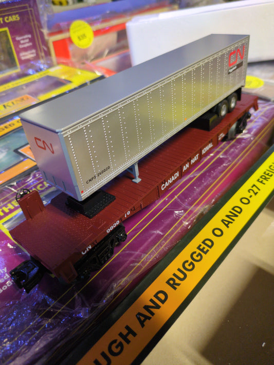 MTH Canadian National Flat Car w/ 40' Trailer 30-76632