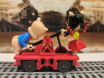 Lionel Porky & Petunia Operating Handcar 6-18434