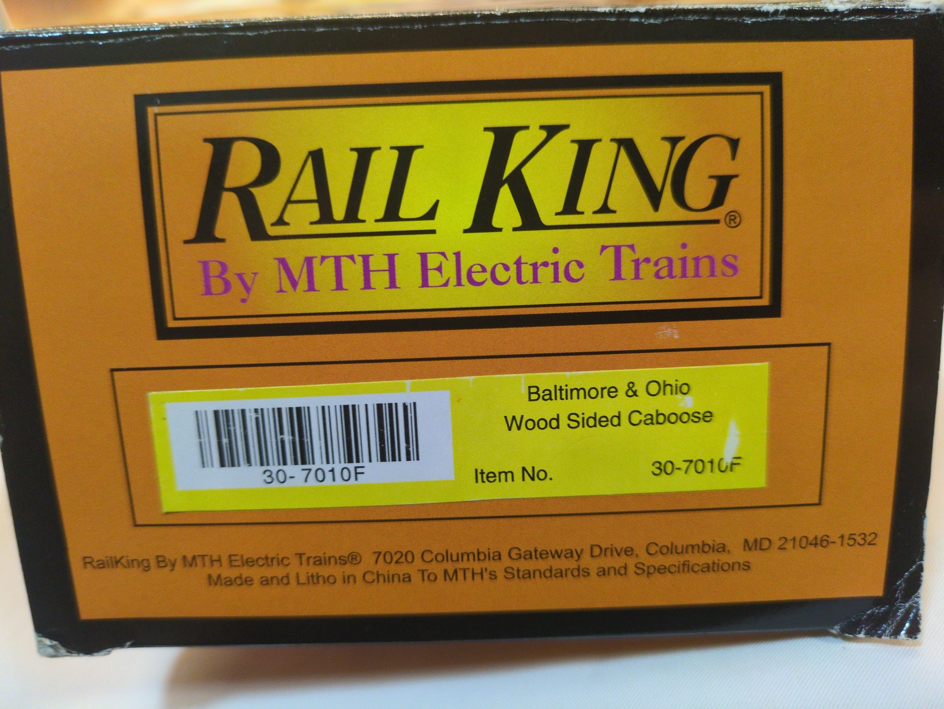 MTH RailKing Baltimore & Ohio Caboose 30-7010F