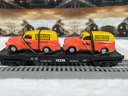 MTH RailKing Transport Flatcar with Ertl Panel Trucks 30-7647