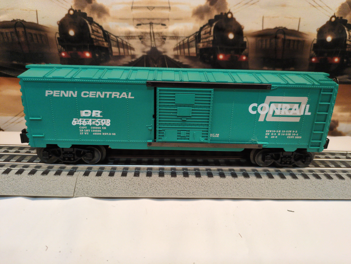 Lionel Conrail Penn Central Overapray Boxcar 6464-598