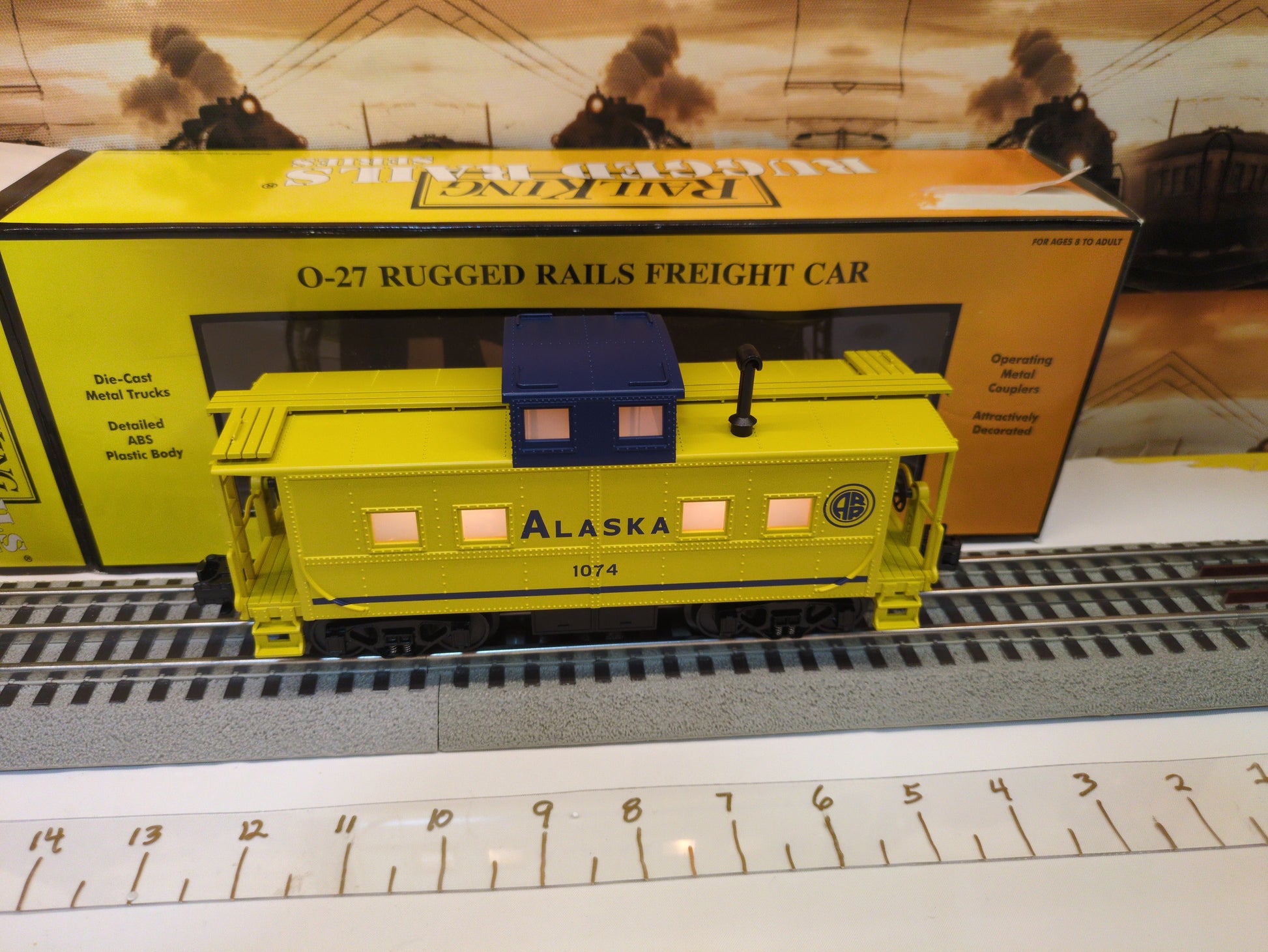 MTH RailKing Rugged Rails Alaska Steel Caboose 30-4158c