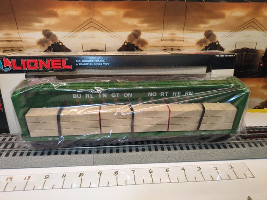 Lionel Burlington I-Beam Flatcar with Wood Load 6-16371