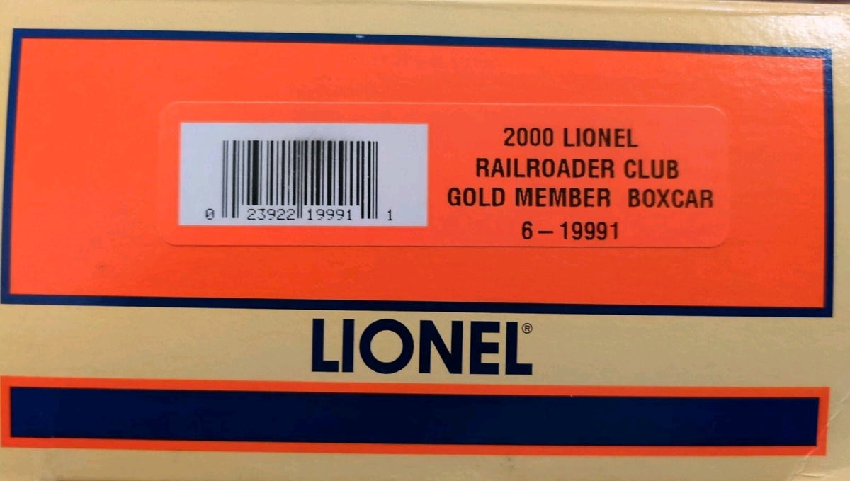 Lionel 6-19991 Gold Member Railroader Club Boxcar O Gauge