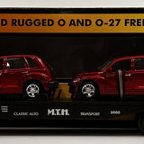 MTH 30-76039 Auto Transportation Flatcar with 2 Red PT Cruisers